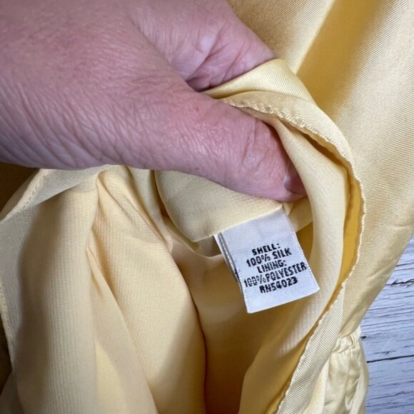 Banana Republic Silk Midi Dress Size 4  yellow - Picture 9 of 9